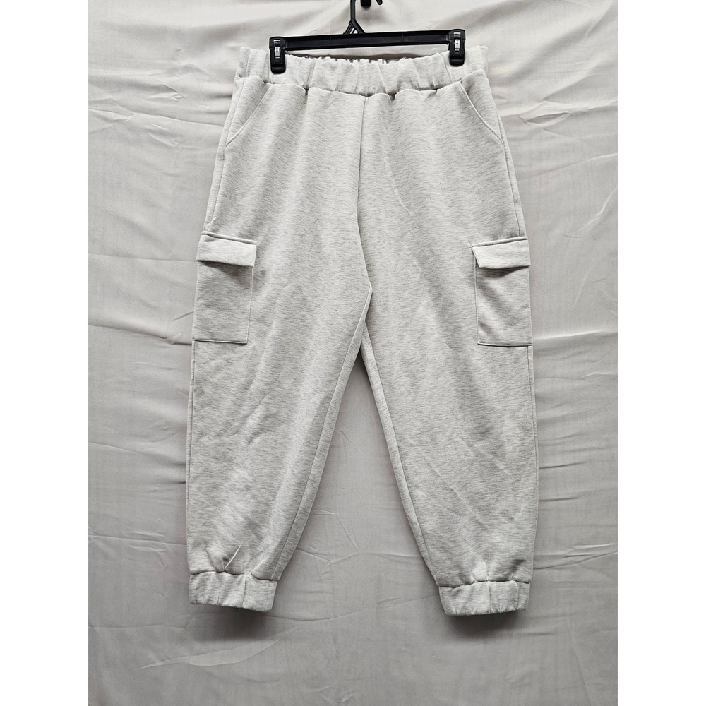 Express Womens Cargo Jogger Pants Gray Polyester Blend Casual Size XL